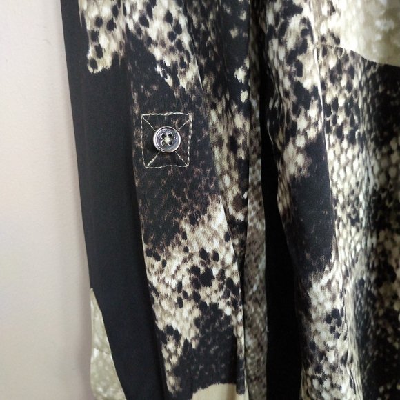 Elie Tahari snake print silk blouse M - Picture 7 of 11